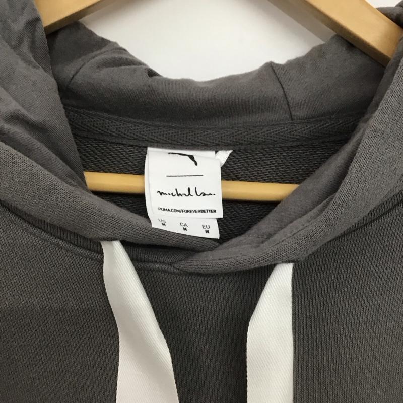プーマ PUMA パーカー 長袖 M ロゴ、文字 X プリント チャコールグレー / チャコールグレー /  レディース USED 古着 中古 10148717
