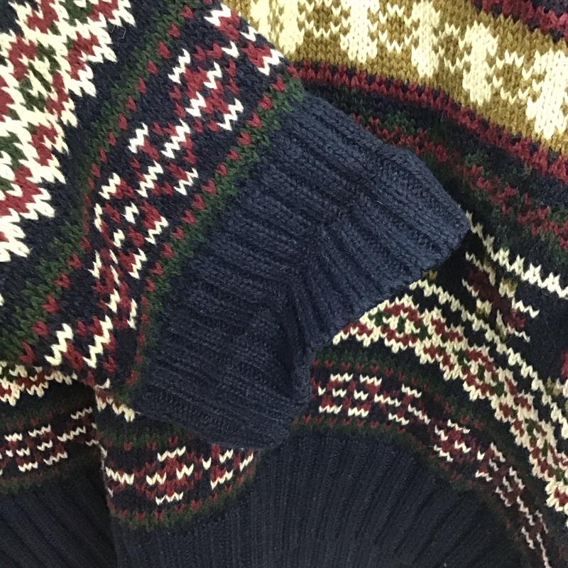 古着 USED ニット、セーター 長袖 長袖ニットカットソー クルーネック セーター 古着 XL プリント マルチカラー / マルチカラー /  メンズ USED 古着 中古 10148722