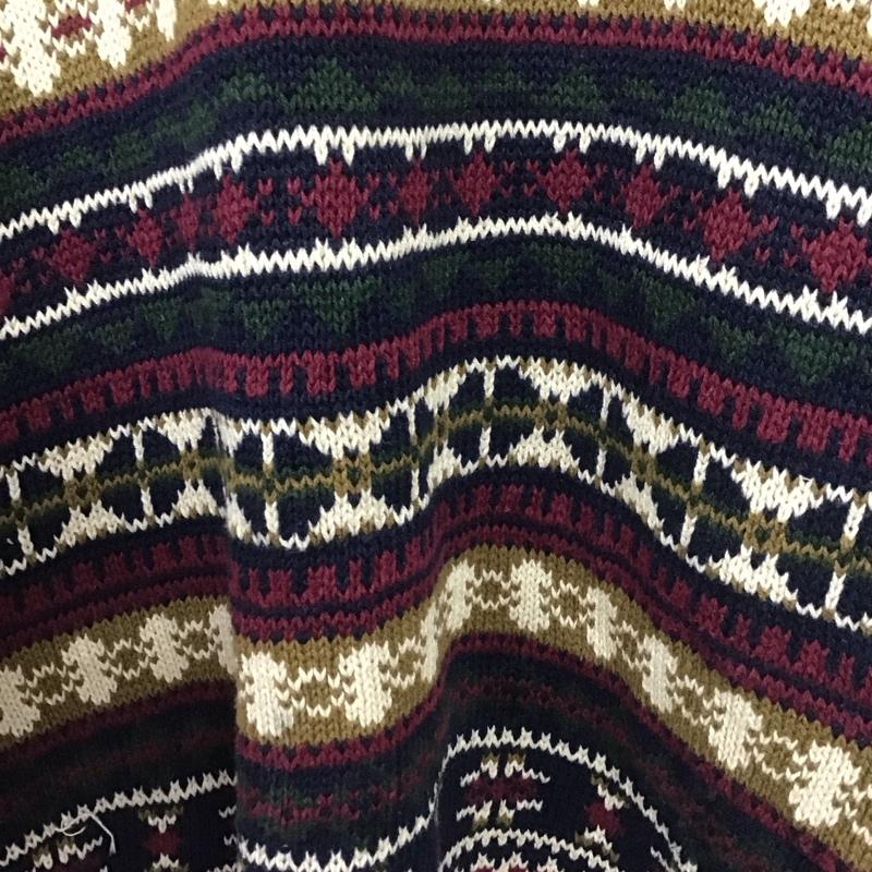 古着 USED ニット、セーター 長袖 長袖ニットカットソー クルーネック セーター 古着 XL プリント マルチカラー / マルチカラー /  メンズ USED 古着 中古 10148722