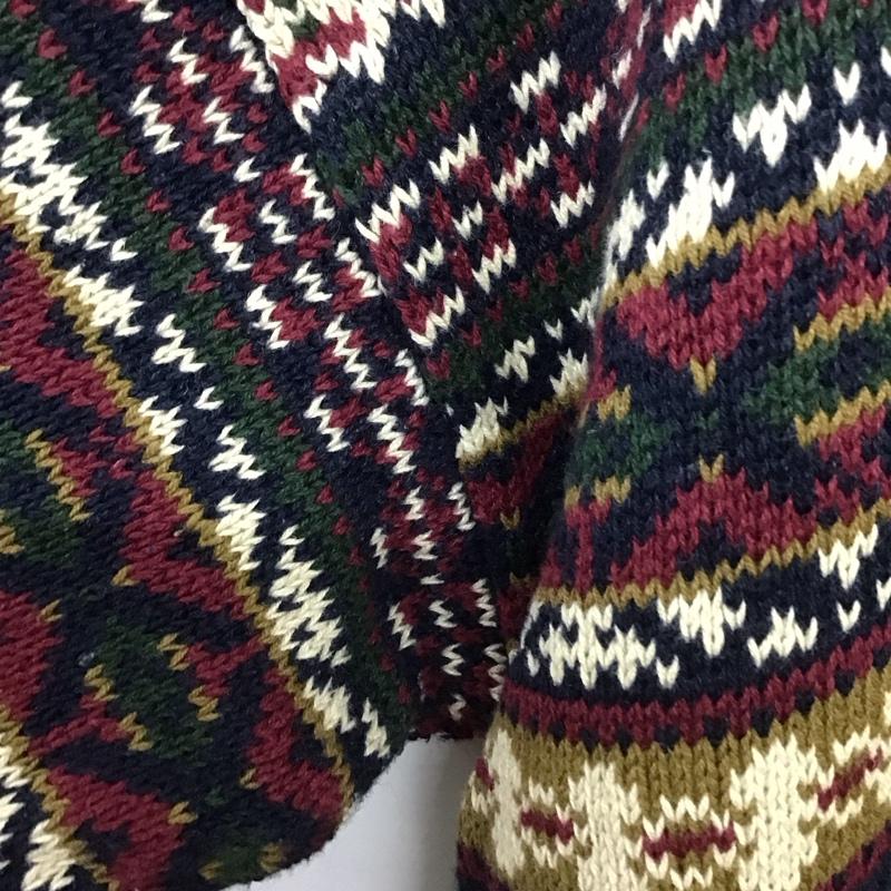 古着 USED ニット、セーター 長袖 長袖ニットカットソー クルーネック セーター 古着 XL プリント マルチカラー / マルチカラー /  メンズ USED 古着 中古 10148722