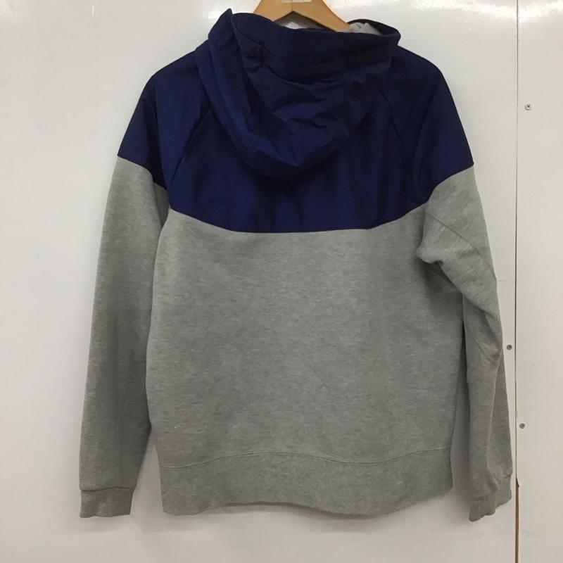 ナイキ NIKE パーカー 長袖 616758-063 ジップアップパーカー ジップアップジャケット L ロゴ、文字 青 / ブルー / X 灰 / グレー /  メンズ USED 古着 中古 10148753