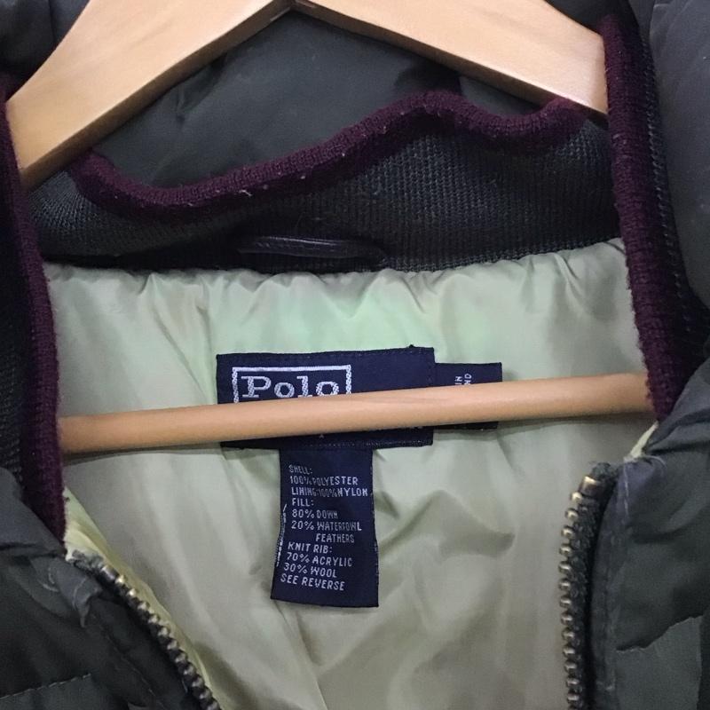ポロバイラルフローレン Polo by RALPH LAUREN ジャケット、上着 ジャンパー、ブルゾン ジップアップダウンジャケット アウター L ロゴ、文字 カーキ / カーキ /  メンズ USED 古着 中古 10148757