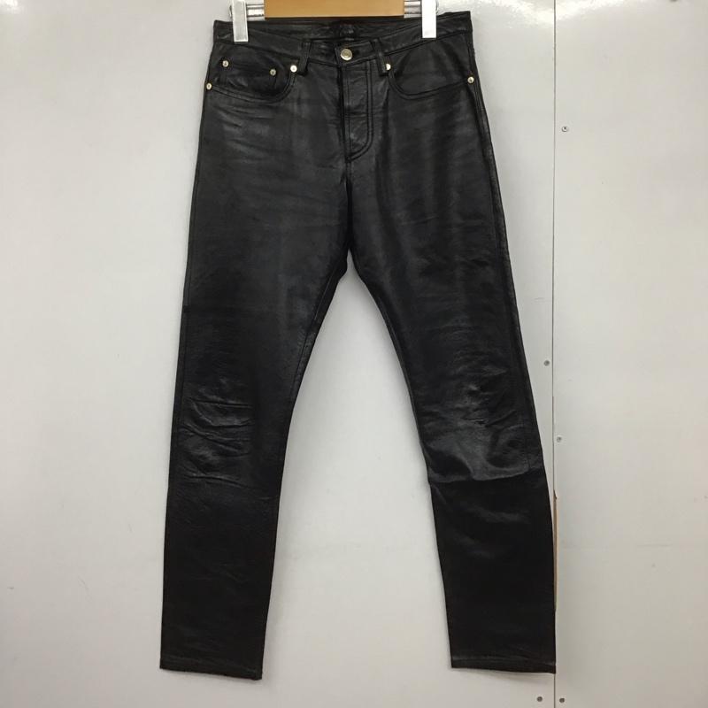 ポールスミス Paul Smith パンツ ワークパンツ、ペインターパンツ レザーパンツ スリムパンツ カウレザー S 無地 黒 / ブラック /  メンズ USED 古着 中古 10148760