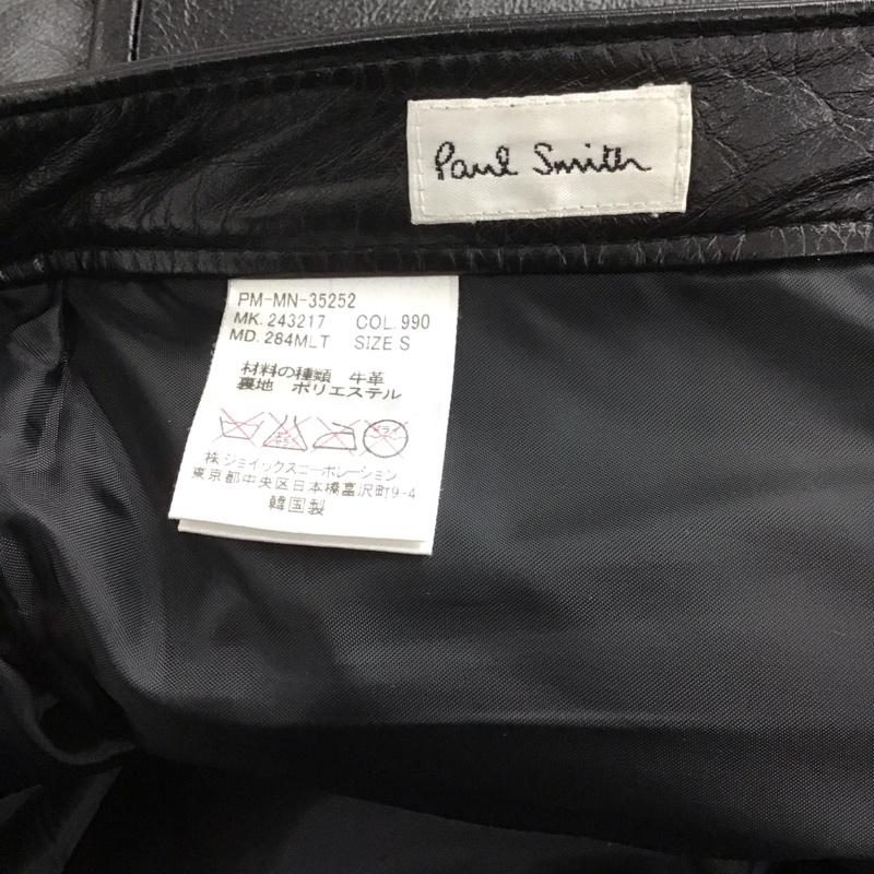 ポールスミス Paul Smith パンツ ワークパンツ、ペインターパンツ レザーパンツ スリムパンツ カウレザー S 無地 黒 / ブラック /  メンズ USED 古着 中古 10148760