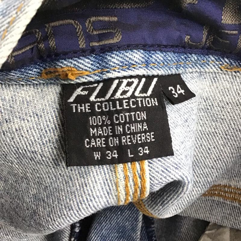 フブ FUBU パンツ デニム、ジーンズ デニムパンツ ワイドパンツ カジュアルパンツ 34インチ ロゴ、文字 インディゴ / インディゴ /  メンズ USED 古着 中古 10148765