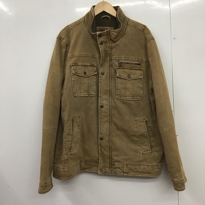 リーバイス Levi s ジャケット、上着 ジャンパー、ブルゾン ジップアップジャケット アウター スタンドカラージャケット L ロゴ、文字 茶 / ブラウン /  メンズ USED 古着 中古 10148782