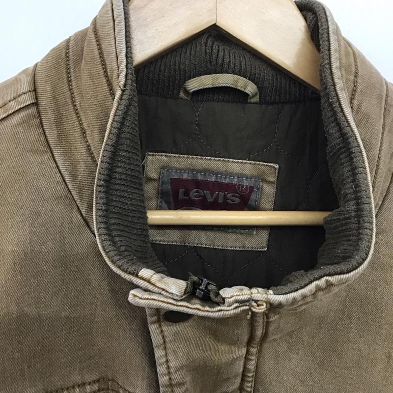 リーバイス Levi s ジャケット、上着 ジャンパー、ブルゾン ジップアップジャケット アウター スタンドカラージャケット L ロゴ、文字 茶 / ブラウン /  メンズ USED 古着 中古 10148782