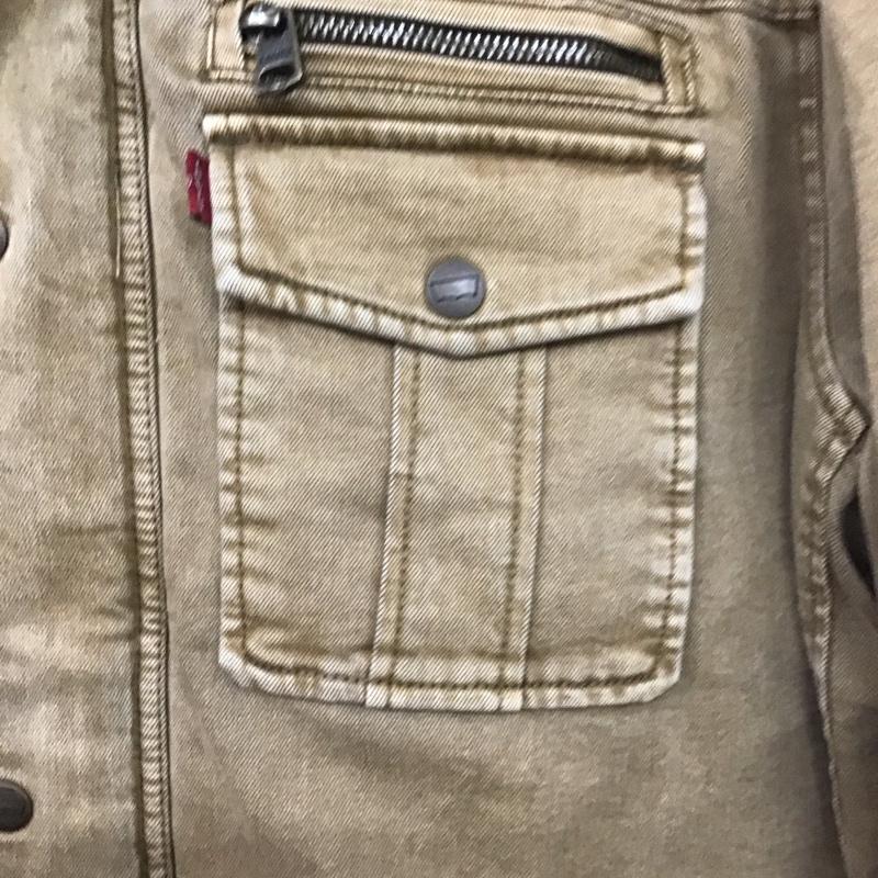 リーバイス Levi s ジャケット、上着 ジャンパー、ブルゾン ジップアップジャケット アウター スタンドカラージャケット L ロゴ、文字 茶 / ブラウン /  メンズ USED 古着 中古 10148782