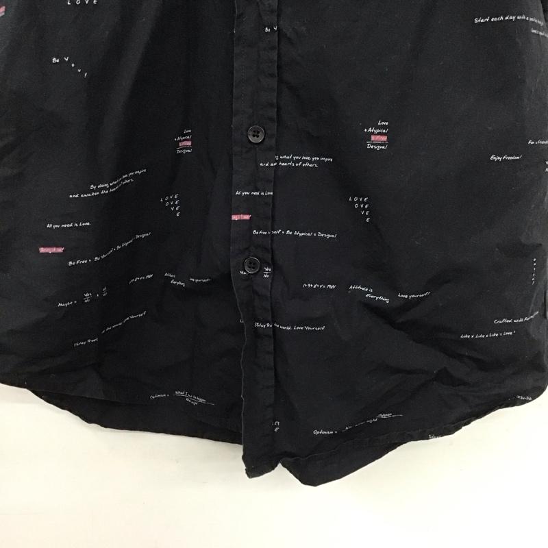 デシグアル Desigual シャツ、ブラウス 半袖 半袖シャツ プリントシャツ カジュアルシャツ S ロゴ、文字 黒 / ブラック /  メンズ USED 古着 中古 10148793