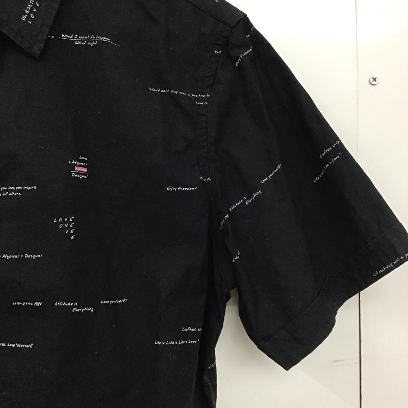 デシグアル Desigual シャツ、ブラウス 半袖 半袖シャツ プリントシャツ カジュアルシャツ S ロゴ、文字 黒 / ブラック /  メンズ USED 古着 中古 10148793