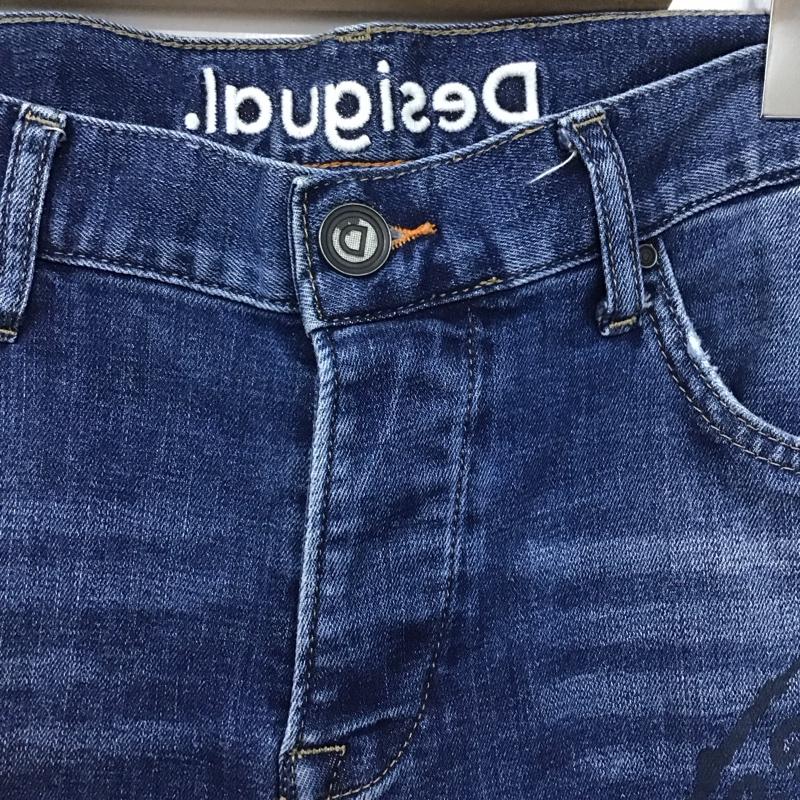 デシグアル Desigual パンツ デニム、ジーンズ デニムパンツ スリムパンツ カジュアルパンツ ストレッチパンツ 32インチ プリント インディゴ / インディゴ /  メンズ USED 古着 中古 10148808