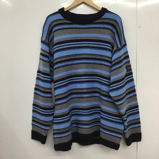 古着 USED ニット、セーター 長袖 長袖ニットカットソー クルーネック セーター XL ボーダー柄 マルチカラー / マルチカラー /  メンズ USED 古着 中古 10148814