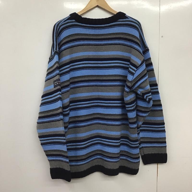 古着 USED ニット、セーター 長袖 長袖ニットカットソー クルーネック セーター XL ボーダー柄 マルチカラー / マルチカラー /  メンズ USED 古着 中古 10148814