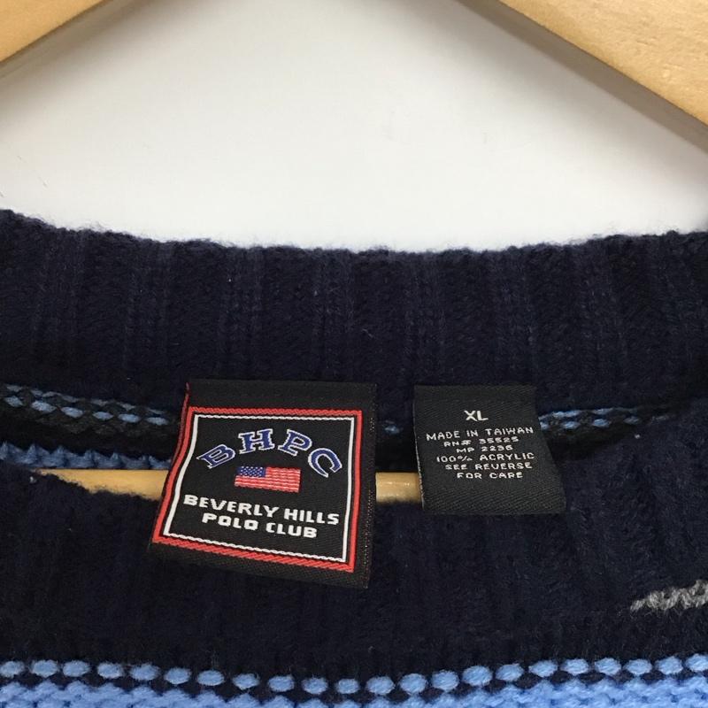 古着 USED ニット、セーター 長袖 長袖ニットカットソー クルーネック セーター XL ボーダー柄 マルチカラー / マルチカラー /  メンズ USED 古着 中古 10148814