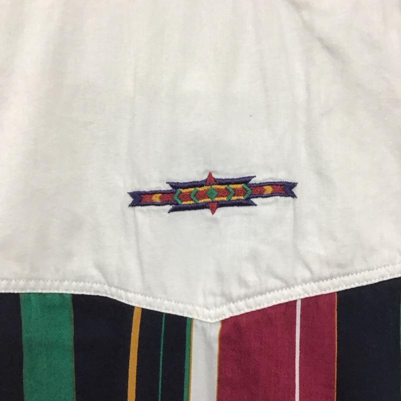 古着 USED シャツ、ブラウス 長袖 長袖シャツ ストライプシャツ カラーシャツ 刺繍シャツ 古着 M ストライプ マルチカラー / マルチカラー /  メンズ USED 古着 中古 10148828