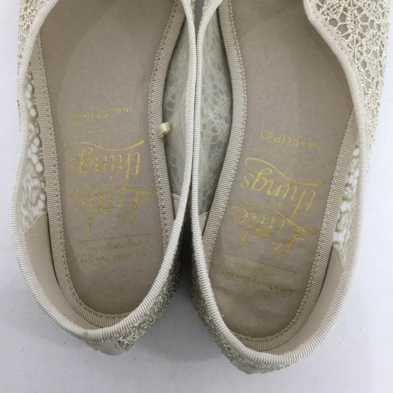 スタディオクリップ studio CLIP パンプス パンプス Little things フラットパンプス レース M レース柄 アイボリー / アイボリー /  レディース USED 古着 中古 10148836