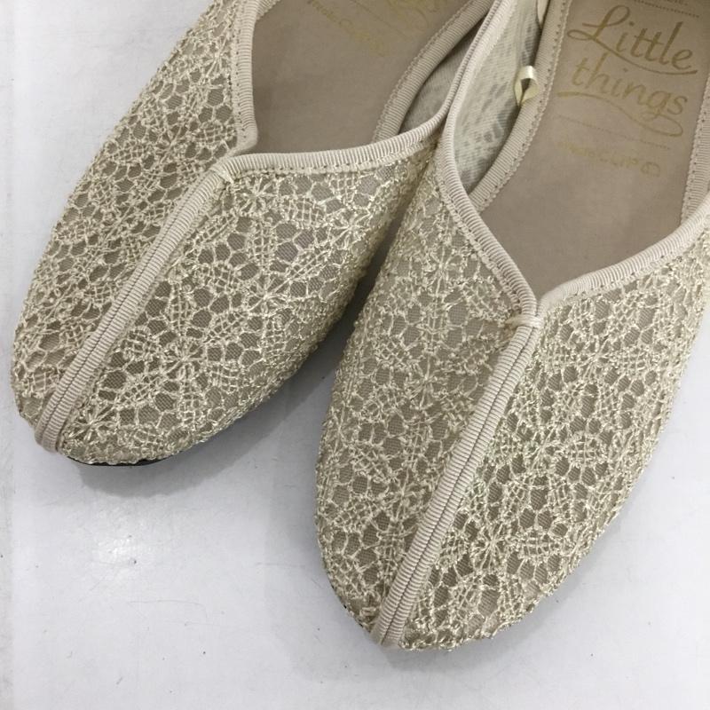 スタディオクリップ studio CLIP パンプス パンプス Little things フラットパンプス レース M レース柄 アイボリー / アイボリー /  レディース USED 古着 中古 10148836