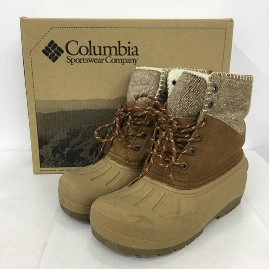 コロンビア Columbia ブーツ ショートブーツ YU3319-254 スノーブーツ アウトドア 箱有 24cm 24.0cm ロゴ、文字 ベージュ / ベージュ /  レディース USED 古着 中古 10148855
