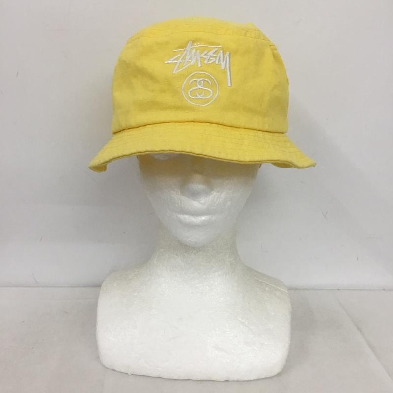 ステューシー STUSSY 帽子 ハット バケットハット バケハ コットン ロゴ、文字 黄 / イエロー /  メンズ USED 古着 中古 10148875