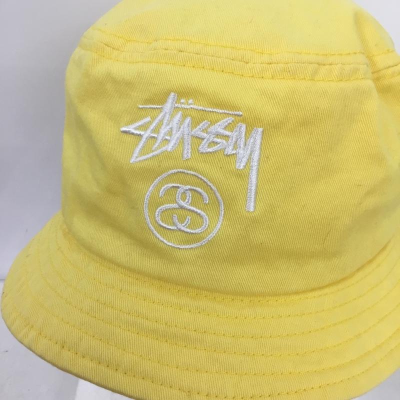 ステューシー STUSSY 帽子 ハット バケットハット バケハ コットン ロゴ、文字 黄 / イエロー /  メンズ USED 古着 中古 10148875