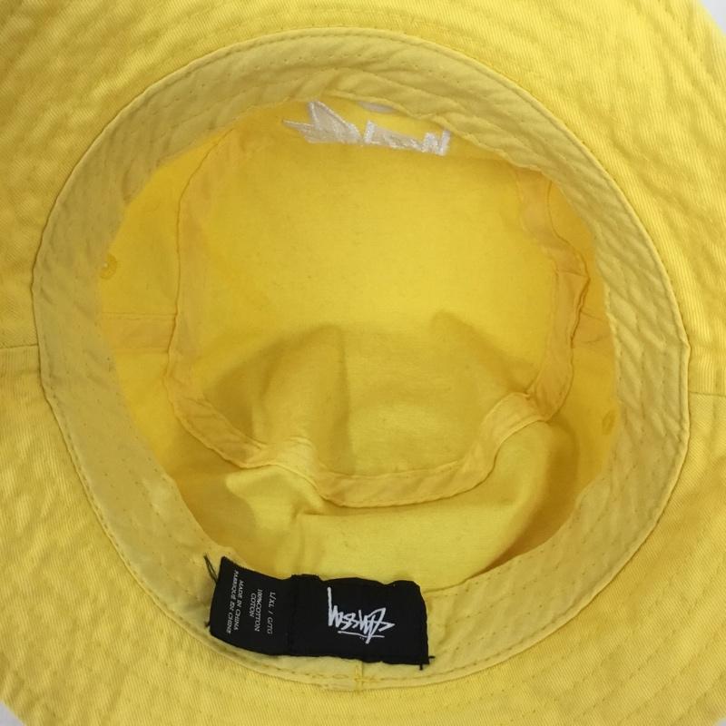 ステューシー STUSSY 帽子 ハット バケットハット バケハ コットン ロゴ、文字 黄 / イエロー /  メンズ USED 古着 中古 10148875