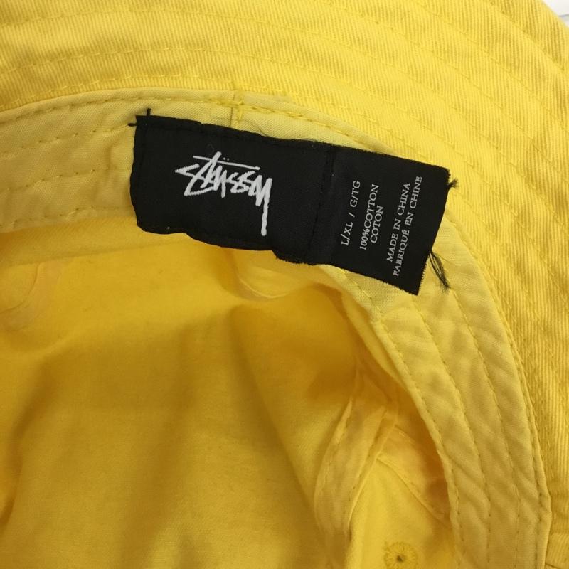 ステューシー STUSSY 帽子 ハット バケットハット バケハ コットン ロゴ、文字 黄 / イエロー /  メンズ USED 古着 中古 10148875