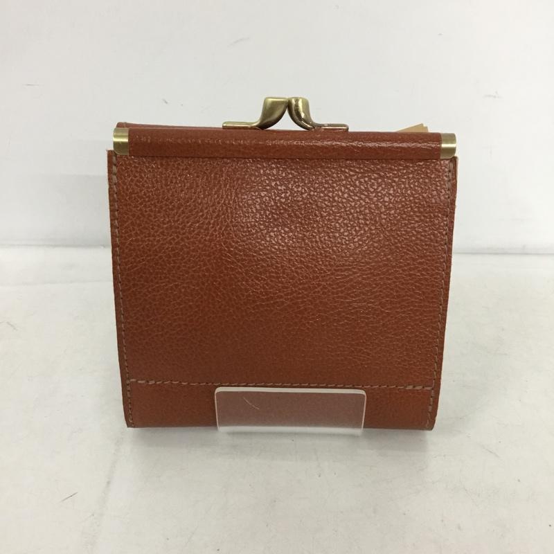イルビゾンテ IL BISONTE 財布 二つ折り がま口 Wフェイス レザー ロゴ、文字 茶 / ブラウン /  メンズ USED 古着 中古 10148880