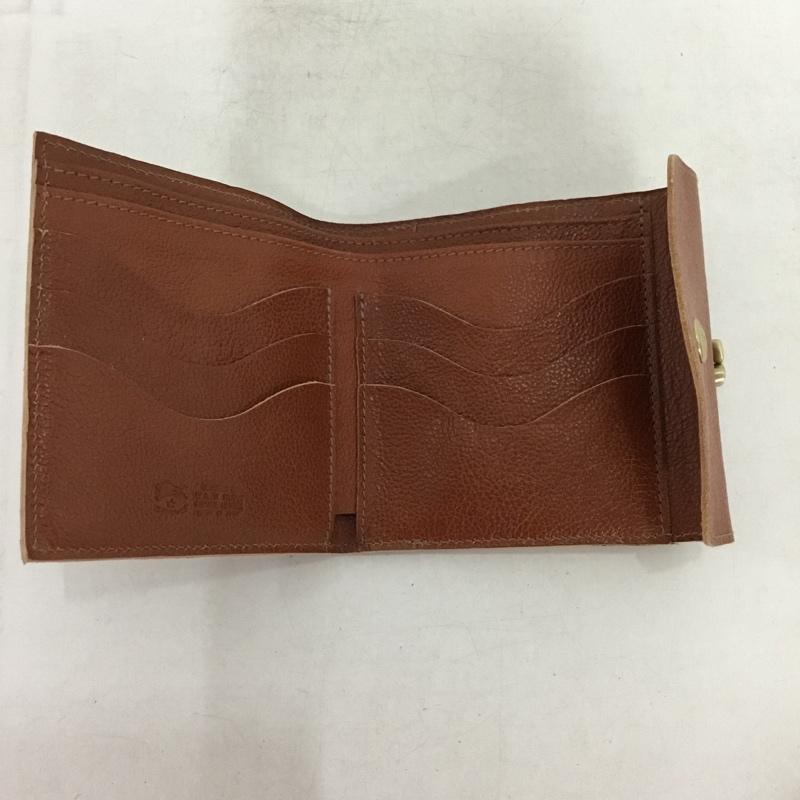 イルビゾンテ IL BISONTE 財布 二つ折り がま口 Wフェイス レザー ロゴ、文字 茶 / ブラウン /  メンズ USED 古着 中古 10148880