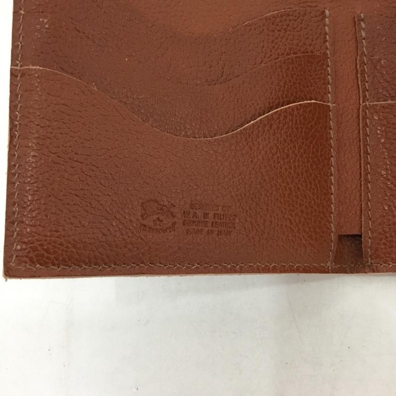 イルビゾンテ IL BISONTE 財布 二つ折り がま口 Wフェイス レザー ロゴ、文字 茶 / ブラウン /  メンズ USED 古着 中古 10148880
