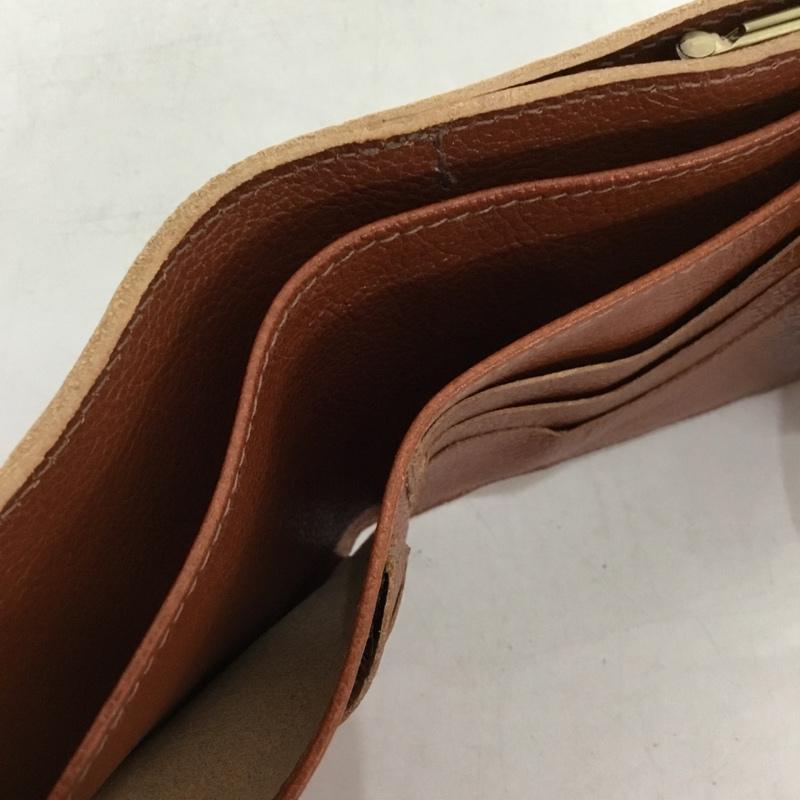 イルビゾンテ IL BISONTE 財布 二つ折り がま口 Wフェイス レザー ロゴ、文字 茶 / ブラウン /  メンズ USED 古着 中古 10148880