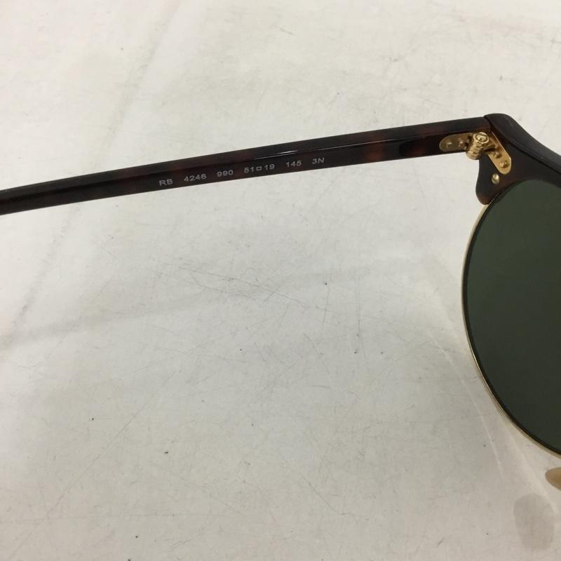 レイバン Ray-Ban めがね・サングラス サングラス RB4246 990 CLUBROUND CLASSIC ロゴ、文字 茶 / ブラウン /  メンズ USED 古着 中古 10148883