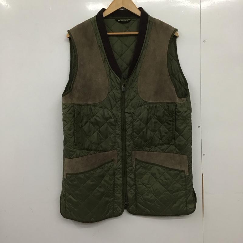 バーブァー Barbour ベスト ベスト ジップアップベスト ノースリーブカットソー アウター L 無地 カーキ / カーキ /  メンズ USED 古着 中古 10148891
