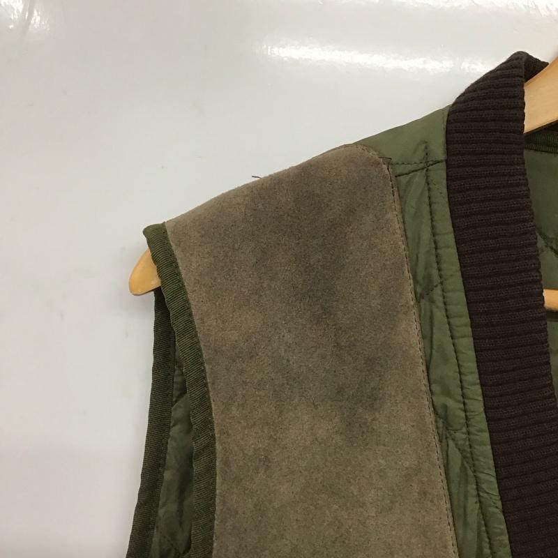 バーブァー Barbour ベスト ベスト ジップアップベスト ノースリーブカットソー アウター L 無地 カーキ / カーキ /  メンズ USED 古着 中古 10148891