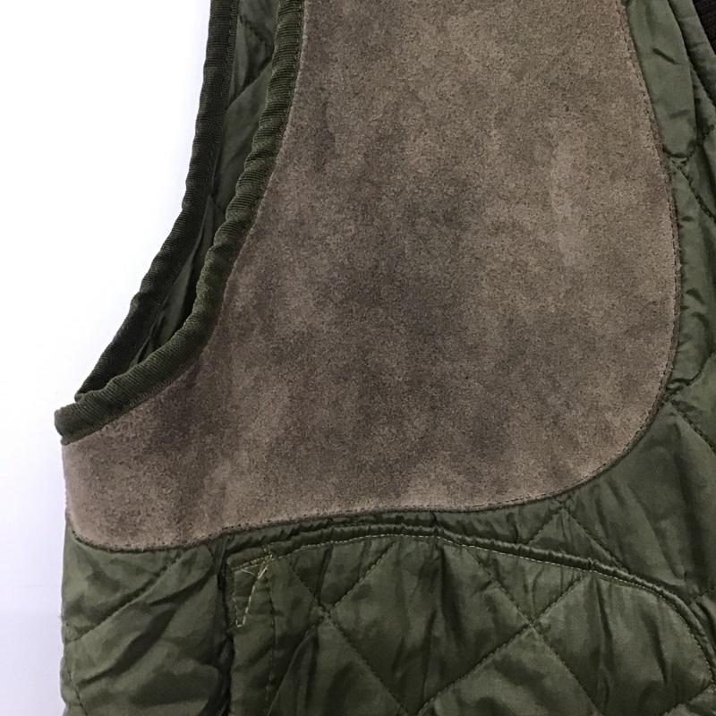 バーブァー Barbour ベスト ベスト ジップアップベスト ノースリーブカットソー アウター L 無地 カーキ / カーキ /  メンズ USED 古着 中古 10148891