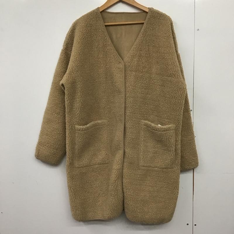 ニコアンド niko and... コート コート一般 ST84CK01TO フリースジャケット リバーシブル L 無地 ベージュ / ベージュ /  レディース USED 古着 中古 10148899