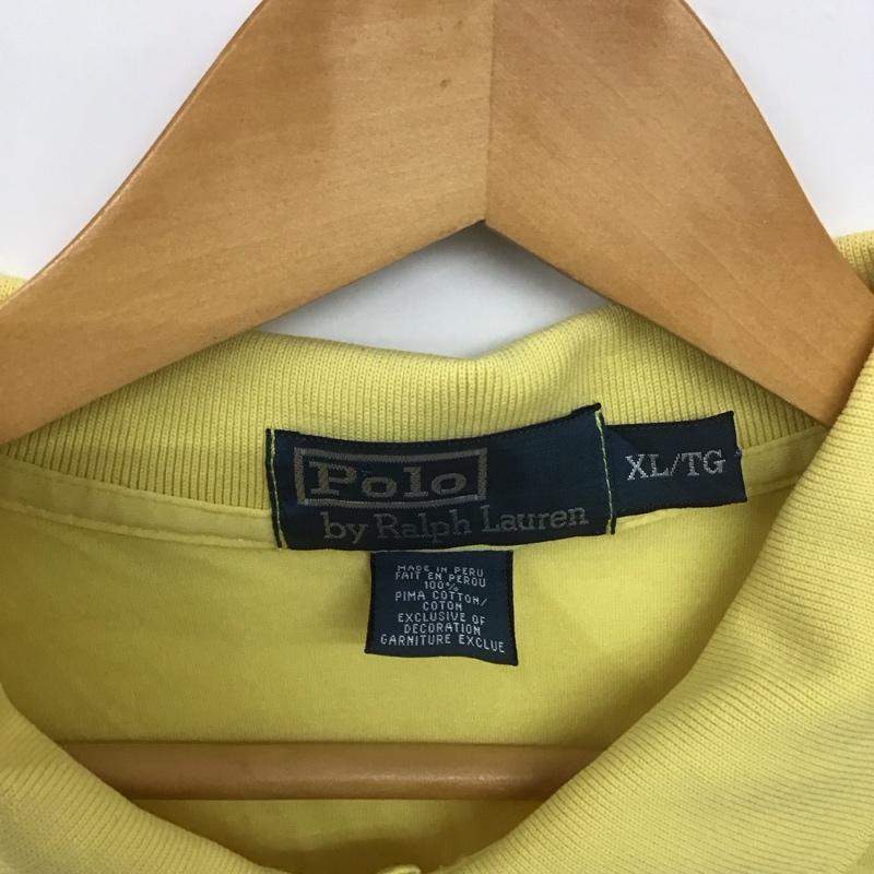 ポロバイラルフローレン Polo by RALPH LAUREN ポロシャツ 半袖 半袖ポロシャツ カラーシャツ 半袖カットソー XL ロゴ、文字 黄 / イエロー /  メンズ USED 古着 中古 10148905