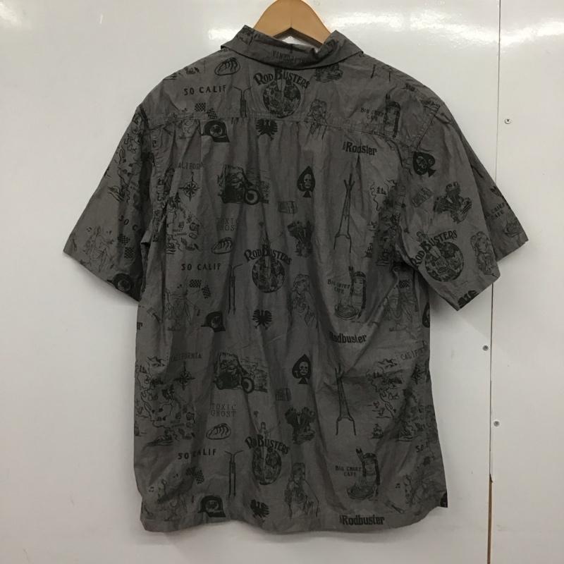 ウエストライド WESTRIDE シャツ、ブラウス 半袖 半袖シャツ プリントシャツ カジュアルシャツ M ロゴ、文字 灰 / グレー /  メンズ USED 古着 中古 10148934