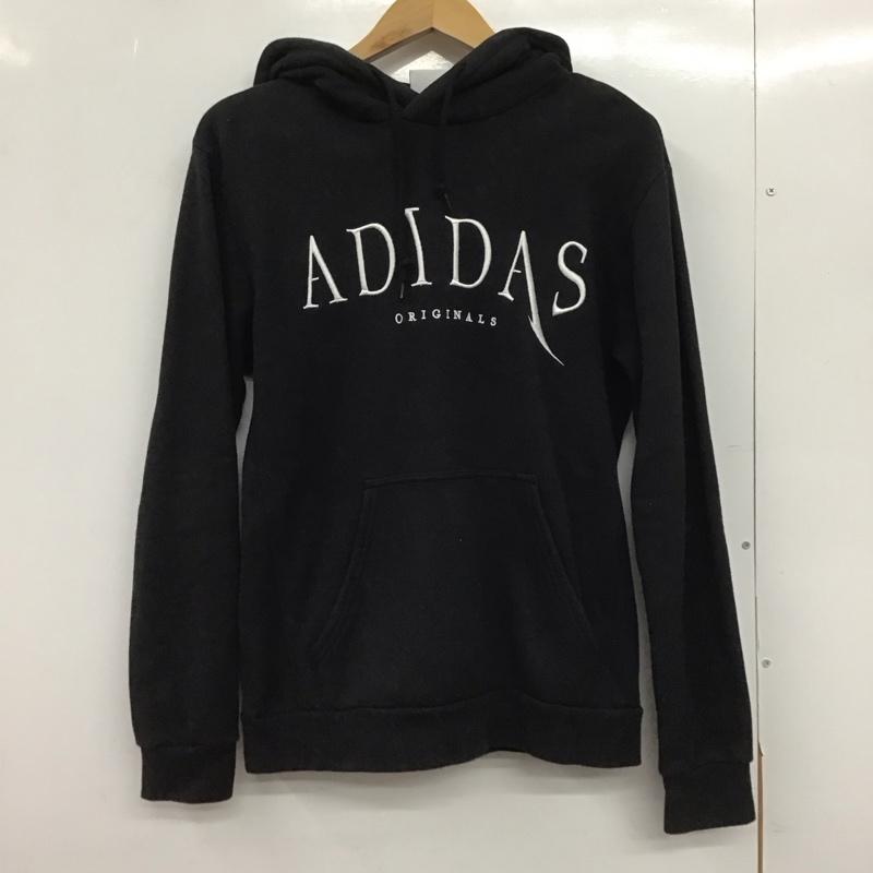 アディダス adidas パーカー 長袖 長袖パーカー プルオーバーパーカー スウェット S ロゴ、文字 黒 / ブラック /  メンズ USED 古着 中古 10148943
