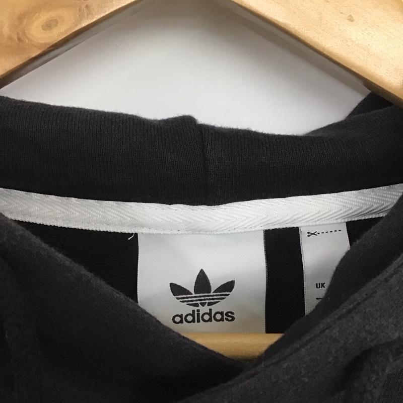 アディダス adidas パーカー 長袖 長袖パーカー プルオーバーパーカー スウェット S ロゴ、文字 黒 / ブラック /  メンズ USED 古着 中古 10148943