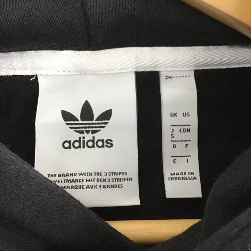 アディダス adidas パーカー 長袖 長袖パーカー プルオーバーパーカー スウェット S ロゴ、文字 黒 / ブラック /  メンズ USED 古着 中古 10148943