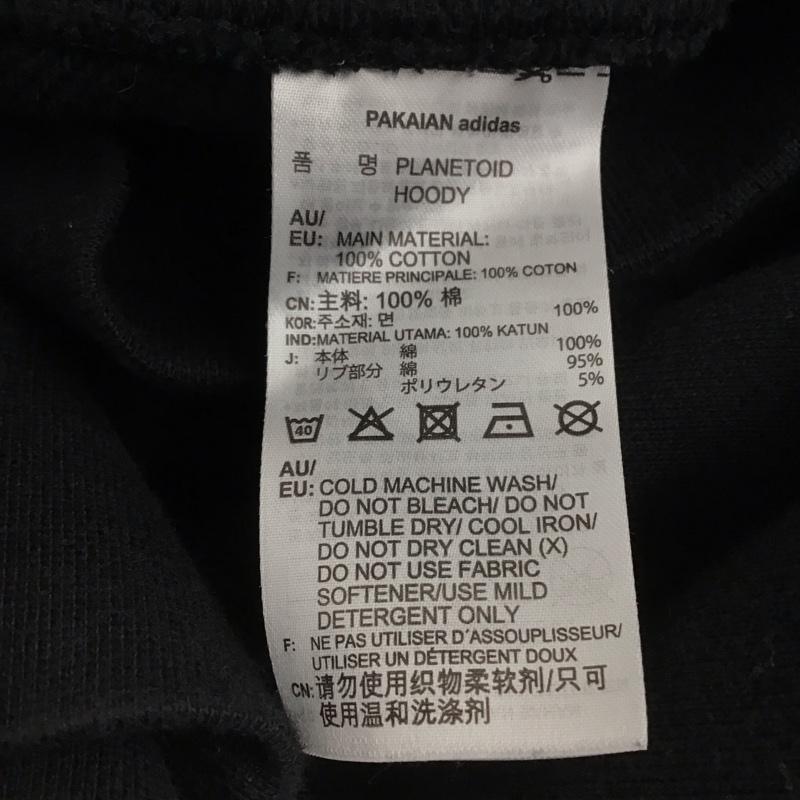 アディダス adidas パーカー 長袖 長袖パーカー プルオーバーパーカー スウェット S ロゴ、文字 黒 / ブラック /  メンズ USED 古着 中古 10148943