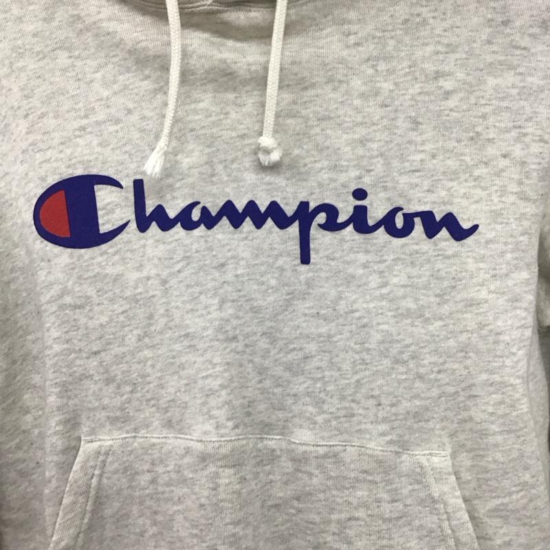 チャンピオン Champion パーカー 長袖 c3-j117 パーカー スウェット S ロゴ、文字 灰 / グレー /  メンズ USED 古着 中古 10148946