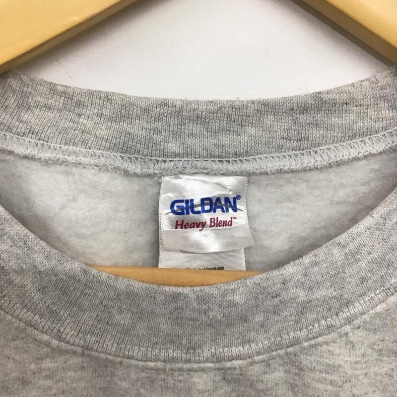 ギルダン GILDAN トレーナー 長袖 長袖トレーナー スウェット クルーネック プルオーバー M 刺繍 灰 / グレー /  メンズ USED 古着 中古 10148972