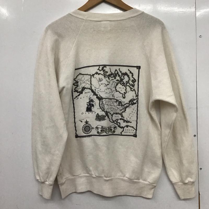 古着 USED トレーナー 長袖 長袖トレーナー スウェット クルーネック プルオーバー nationalscreenprint L プリント 白 / ホワイト /  メンズ USED 古着 中古 10148976