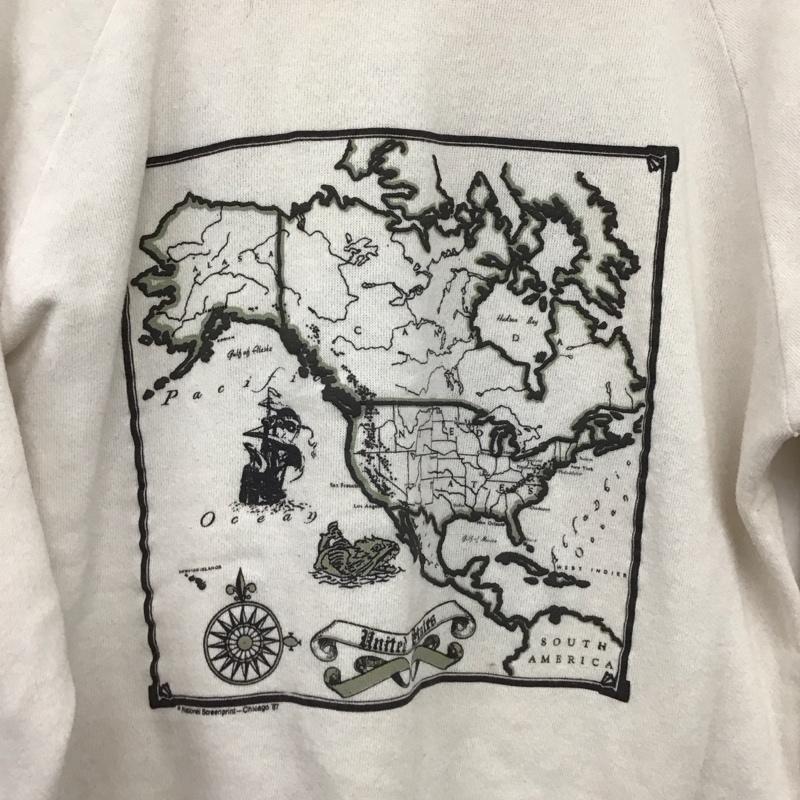 古着 USED トレーナー 長袖 長袖トレーナー スウェット クルーネック プルオーバー nationalscreenprint L プリント 白 / ホワイト /  メンズ USED 古着 中古 10148976