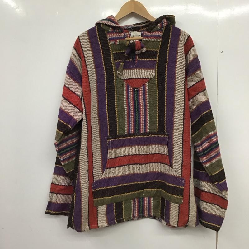 古着 USED パーカー 長袖 L ボーダー柄 X ストライプ マルチカラー / マルチカラー /  メンズ USED 古着 中古 10148977