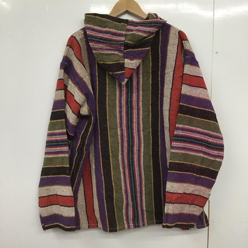 古着 USED パーカー 長袖 L ボーダー柄 X ストライプ マルチカラー / マルチカラー /  メンズ USED 古着 中古 10148977