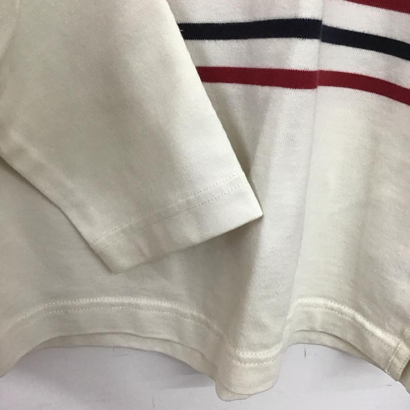トミーヒルフィガー TOMMY HILFIGER カットソー 長袖 長袖カットソー プリントカットソー クルーネック L ボーダー柄 白 / ホワイト / X 赤 / レッド / X 紺 / ネイビー /  メンズ USED 古着 中古 10148992