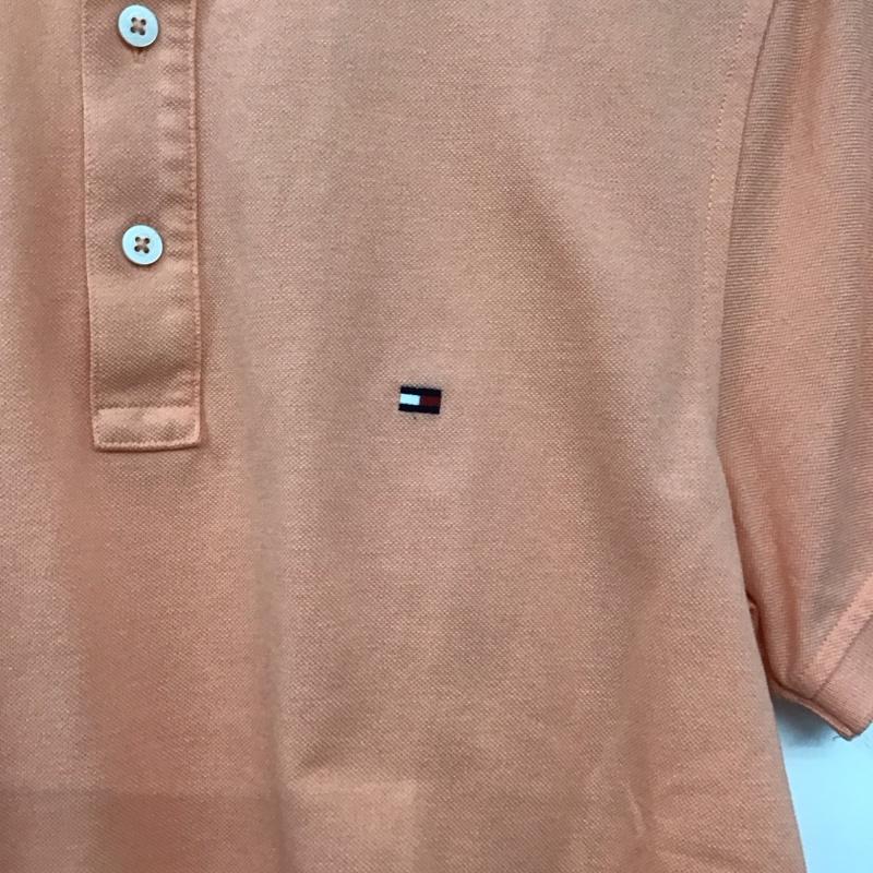 トミーヒルフィガー TOMMY HILFIGER ポロシャツ 半袖 半袖ポロシャツ カラーシャツ 半袖カットソー M ロゴ、文字 橙 / オレンジ /  メンズ USED 古着 中古 10148993