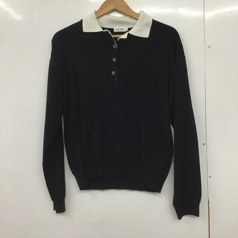 レプシィム LEPSIM ニット、セーター 長袖 FREE 無地 白 / ホワイト / X 黒 / ブラック /  レディース USED 古着 中古 10149010